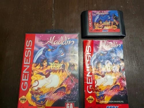 Disneys Aladdin Sega Genesis 1993 Complete W/ Manual