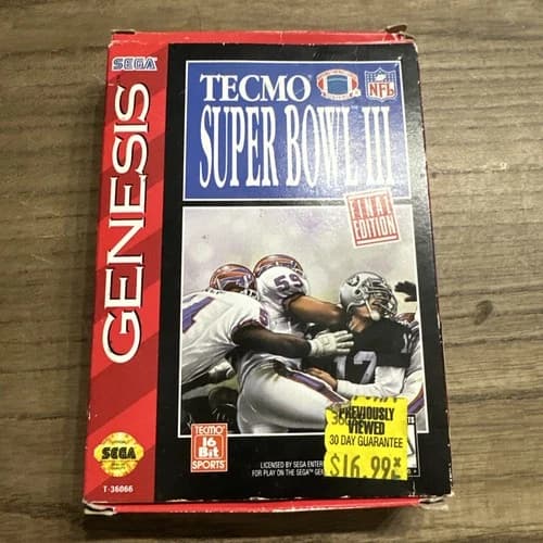 Tecmo Super Bowl III 3: Final Edition (Sega Genesis) Tested CIB