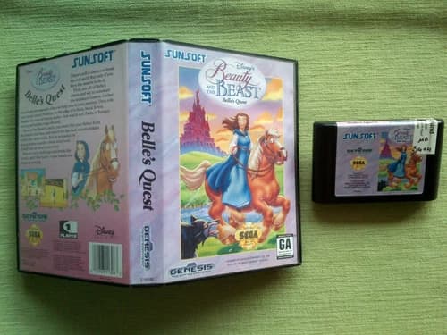 Videogame BEAUTY AND THE BEAST BELLE'S QUEST Sega Mega Drive Genesis Ntsc USA ✔