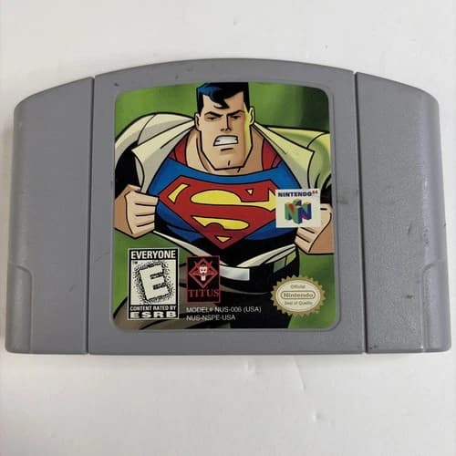 Superman 64 Nintendo 64 N64 Game Cartridge Authentic- Tested & Working