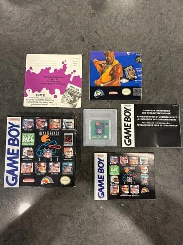 NFL Quarterback Club Nintendo Game Boy Game (Complete w/ Box, Manuals, Inserts)