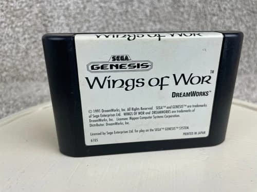 Wings of Wor Sega Genesis 1991 Game Cartridge