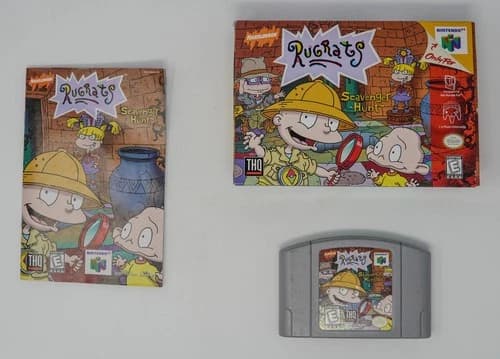 Rugrats Scavenger Hunt COMPLETE CIB (Game box manual) Nintendo 64 N64