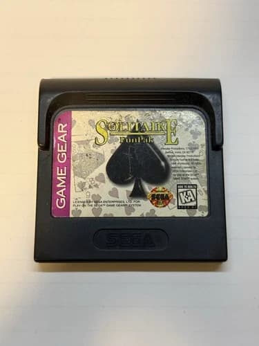 Solitaire FunPak Sega Game Gear game 1994 Tested Authentic Retro Video Game Cart