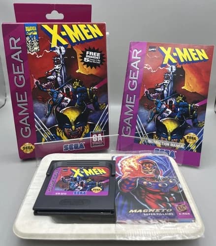 X-Men (Sega Game Gear, 1994) Tested Cartridge, Box, Manual and Fleer Ultra Cards