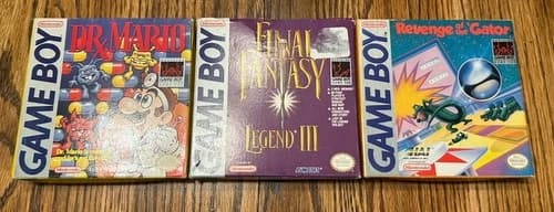 Nintendo Gameboy Dr Mario Final Fantasy Legend III Revenge Gators CIB