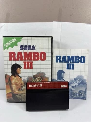 Rambo III 3 (Sega Master System, 1986) Complete CIB TESTED!