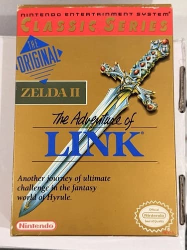 Zelda II Adventure of Link NES Classic Series Gold Box Complete CIB Nintendo