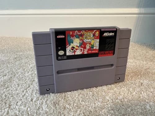 Super Nintendo SNES Krusty's Super Fun House Video Game Tested Working