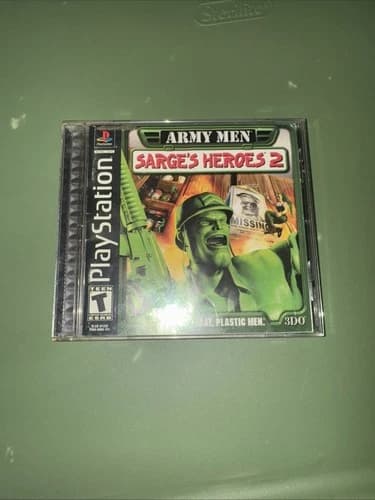Army Men: Sarge's Heroes 2 (Sony PlayStation 1, PS1 - 2000) Black Label Complete