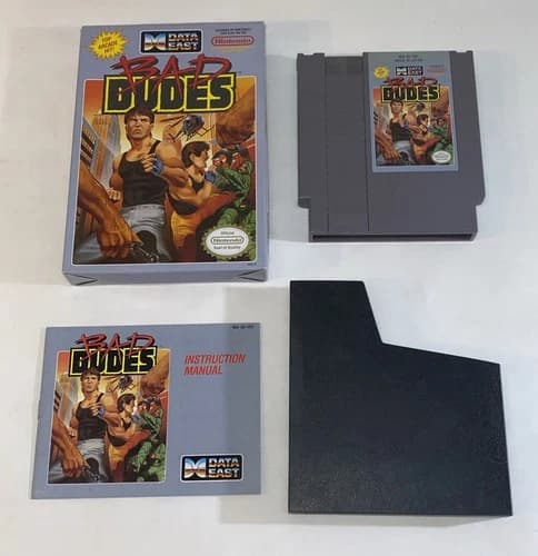 Bad Dudes NES Nintendo Game/Box/Manual - Authentic/Cleaned/Tested