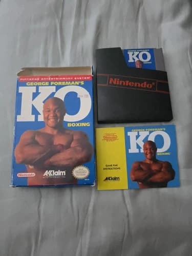 George Foreman's KO Boxing Nintendo NES Game Complete In Box CIB, NICE!