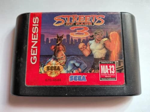 STREETS OF RAGE 3 SEGA GENESIS VIDEO GAME CARTRIDGE ONLY AUTHENTIC ORIGINAL RARE