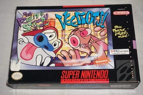 Ren & Stimpy Show: Veediots (Super Nintendo SNES) Complete in Box CIB
