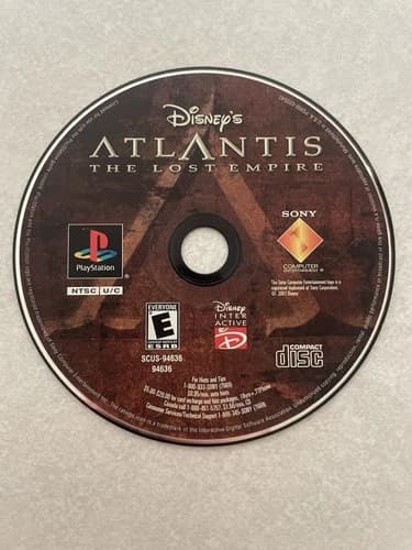 Atlantis: The Lost Empire (Sony PlayStation 1, 2001) Disney PS1 Game Disc Only