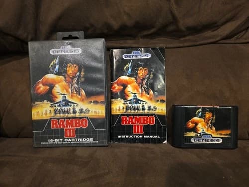 SEGA GENESIS RAMBO 3 COMPLETE IN BOX CIB RARE AUTHENTIC