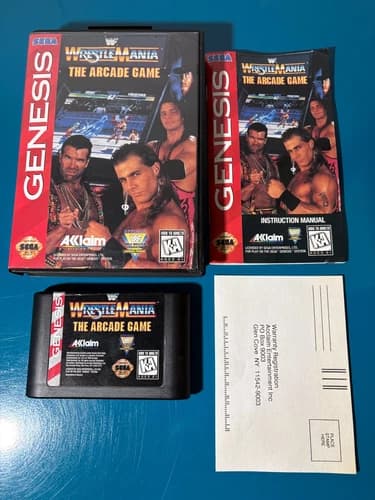 Wrestlemania The Arcade Game Sega Genesis CIB complete tested WWF WWE