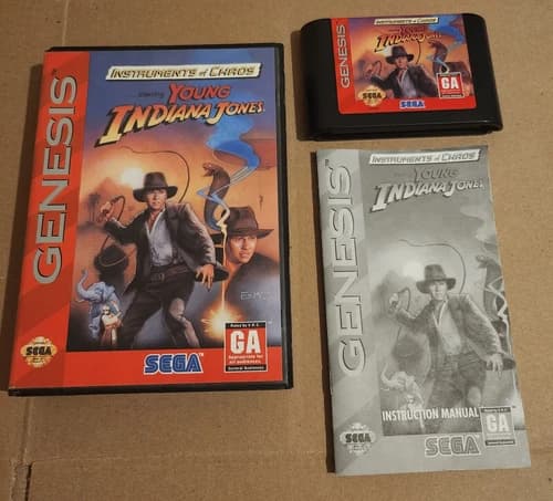 Instruments of Chaos Starring Young Indiana Jones (Sega Genesis) Complete CIB