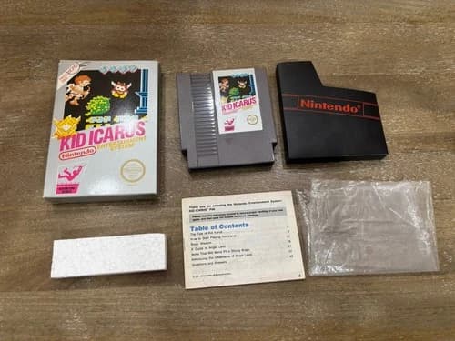 Kid Icarus Nintendo NES Complete Cart Manual Styrofoam Box Free Shipping