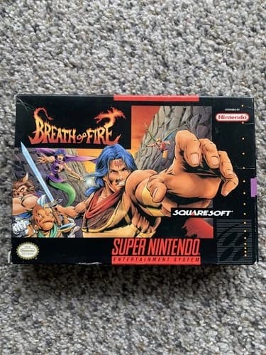 Breath of Fire Super Nintendo SNES 1994 CIB Authentic Box Game Manual 2 Posters