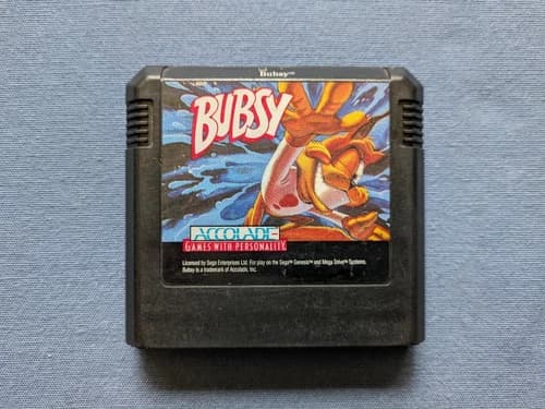 Bubsy in Claws Encounters of the Furred Kind Sega Genesis, 1993 Cartridge Only