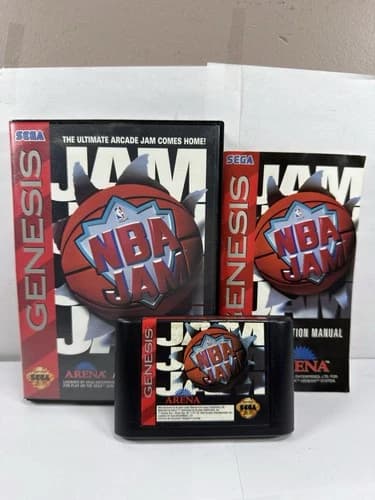 NBA Jam (Sega Genesis, 1994) Complete CIB TESTED!