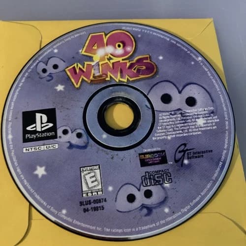 40 Winks (Sony PlayStation 1, 1999) TESTED Disc Only