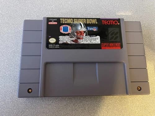 Snes Super Nintendo Tecmo Super Bowl game ( free ship to Canada )