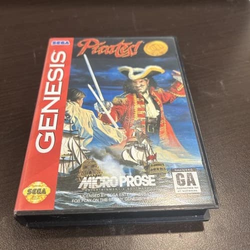 Pirates! Gold (Sega Genesis) Authentic w/Manual! No Map! Complete CIB! Tested!