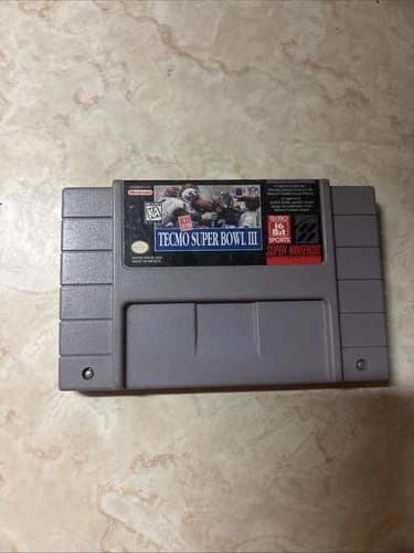 Tecmo Super Bowl III 3 (Super Nintendo SNES, 1995) Cartridge Only Authentic