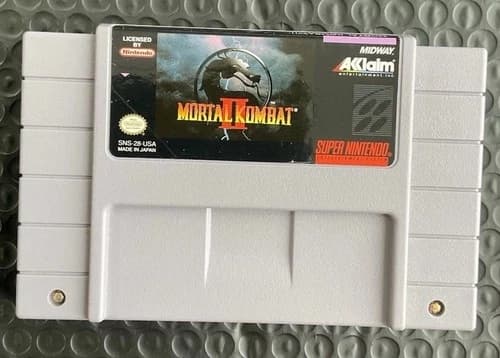 Mortal Kombat II Nintendo SNES Fighting Game Cartridge Acclaim NTSC-U/C