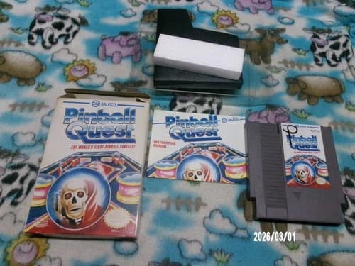 #864 Nintendo NES Game Pinball Quest In Box with manual