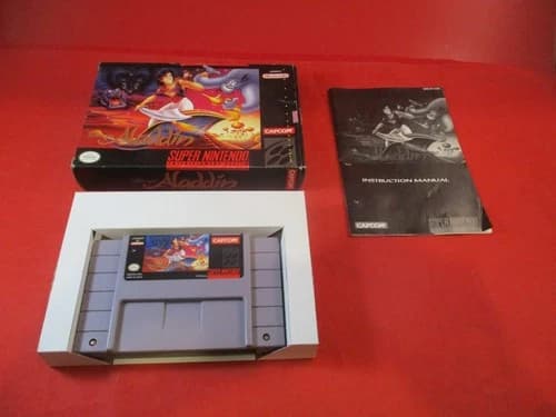 Disney's Aladdin (Super Nintendo SNES) COMPLETE w/Box manual Alladin Alladdin #Y