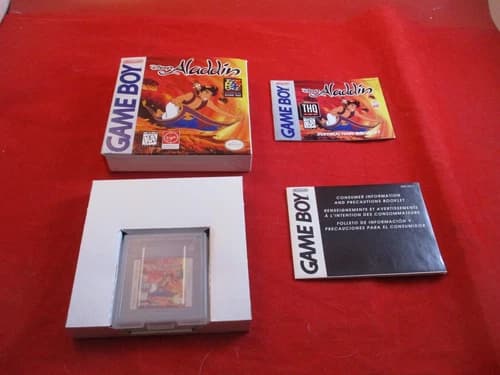 Disney's Aladdin (Nintendo Game Boy, 1995) COMPLETE w/ Box manual game WORKS!