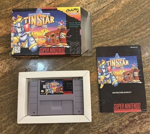 Tin Star (SNES) Super Nintendo - CIB - Complete 1993 - TinStar - Tested - Works