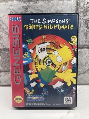 The Simpsons: Bart's Nightmare Sega Genesis CIB complete video game Homer