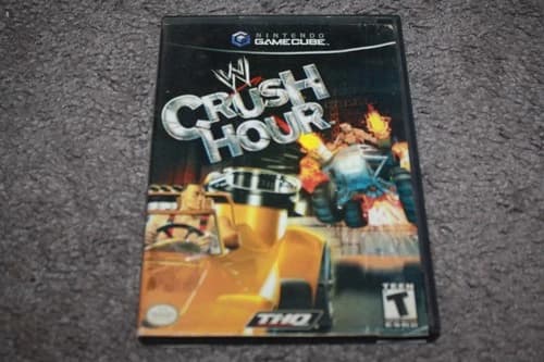 WWE Crush Hour (Nintendo GameCube, 2003) Black Label Complete CIB w/ Manual