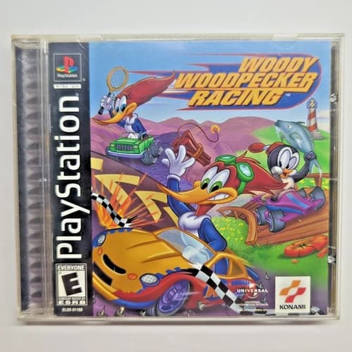 Woody Woodpecker Racing Sony Playstation 1 PS1 Game Complete CIB