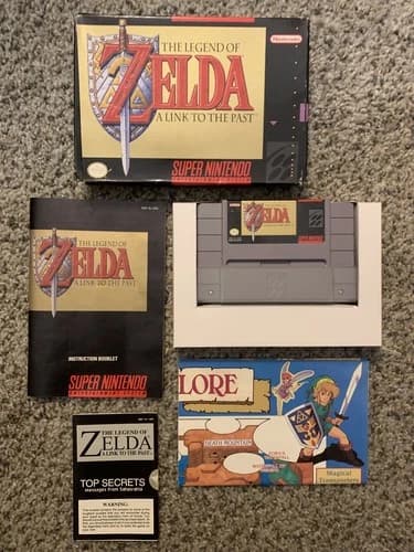 The Legend of Zelda A Link To The Past SNES CIB Box Game Manual Map GREAT Shape!