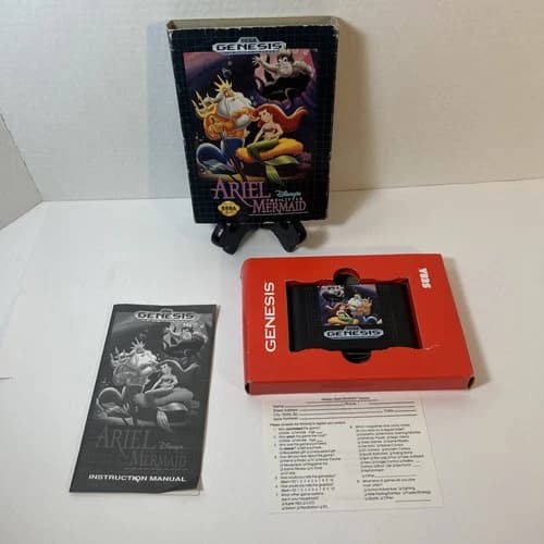 Ariel The Little Mermaid Sega Genesis Game Disney CIB Complete In Box