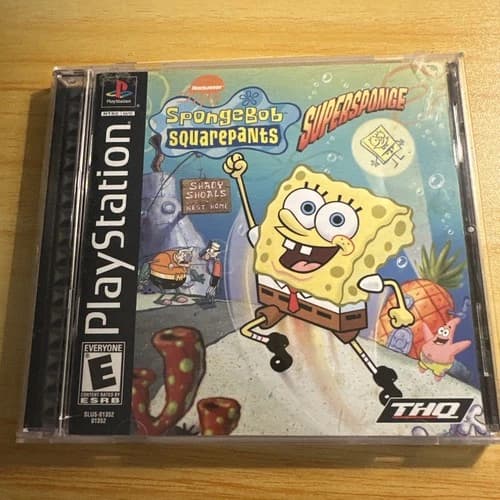 Sony PlayStation PS1 SpongeBob SquarePants SuperSponge Black Label Complete CiB