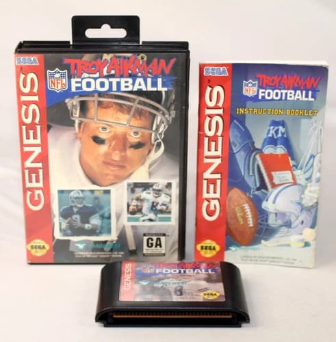 Troy Aikman NFL Football Sega Genesis Complete CIB! Good Condition! Nice!