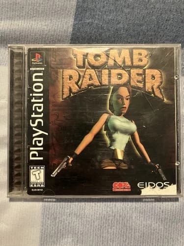 Tomb Raider Sony PlayStation 1 PS1 CIB Action-Adventure Game Eidos Black Label