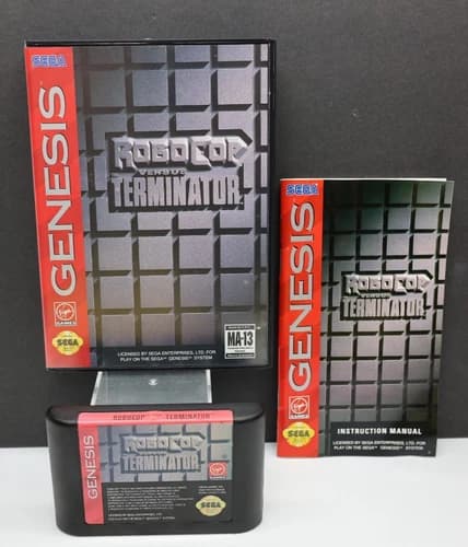 Robocop vs The Terminator Sega Genesis 1993 CIB Tested Cleaned