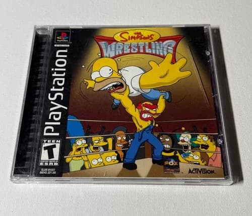 PS1 Playstation 2001 - The Simpsons Wrestling VIDEO GAME TESTED WORKING