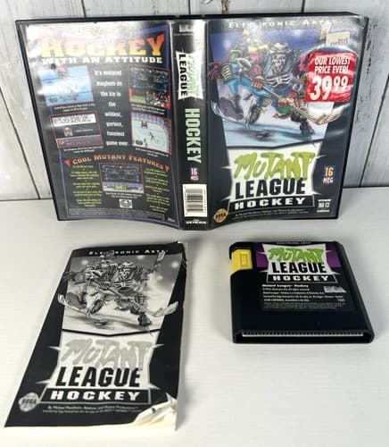 Mutant League Hockey (Sega Genesis, 1994) CIB Complete in Box