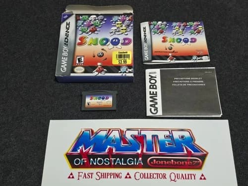 GBA SNOOD Advance Complete CIB Box Game Boy Gameboy Advance