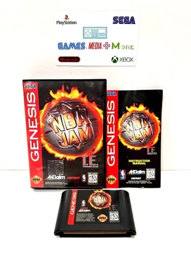 NBA Jam Tournament Edition (Sega Genesis, 1995) Complete w/ Manual TESTED CIB