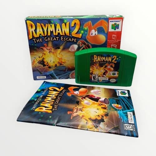 Rayman 2 The Great Escape Nintendo 64 N64 Green Cart CIB Complete in Box