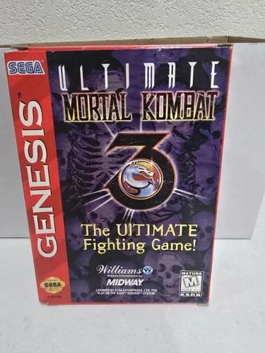 Ultimate Mortal Kombat 3 (Sega Genesis) CIB COMPLETE IN BOX W/REG CARD TESTED